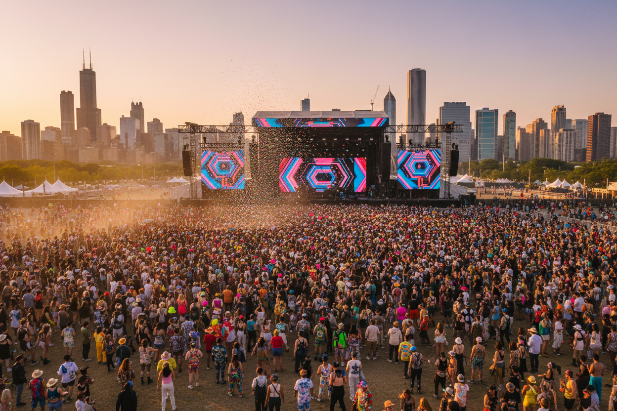 Lollapalooza 2026 festival crowd at Grant Park Chicago — music, fashion and summer culture