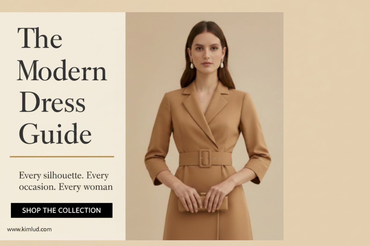 Alt text: The Modern Dress Guide — every silhouette, every occasion, every woman | KIMLUD