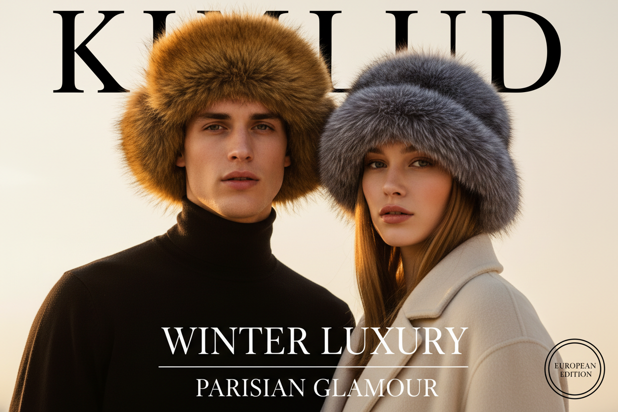 KIMLUD Fur Hats — Young Couple Luxury Editorial