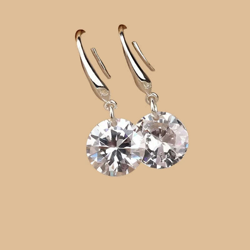 KIMLUD, 1 Carat Moissanite Earrings Women 925 Sterling Silver Drop Earrings 14k White Gold Plated Copy Diamond Pendant Earrings Jewelry, Default Title, KIMLUD Womens Clothes