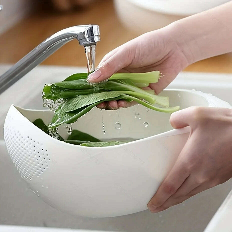 1 Piece of Rice Drainage Basket Rice Filter Fruit and Vegetable Drainage Sieve Kitchen Supplies Small Tools Multi-purpose - KIMLUD