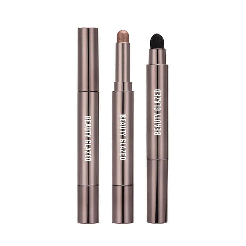 KIMLUD, 10 Color Double Ended Eye Shadow Stick With Sponge Brush Pearlescent Lasting Eyeshadow Pen Contouring Portable Makeup Cosmetics, KIMLUD Womens Clothes