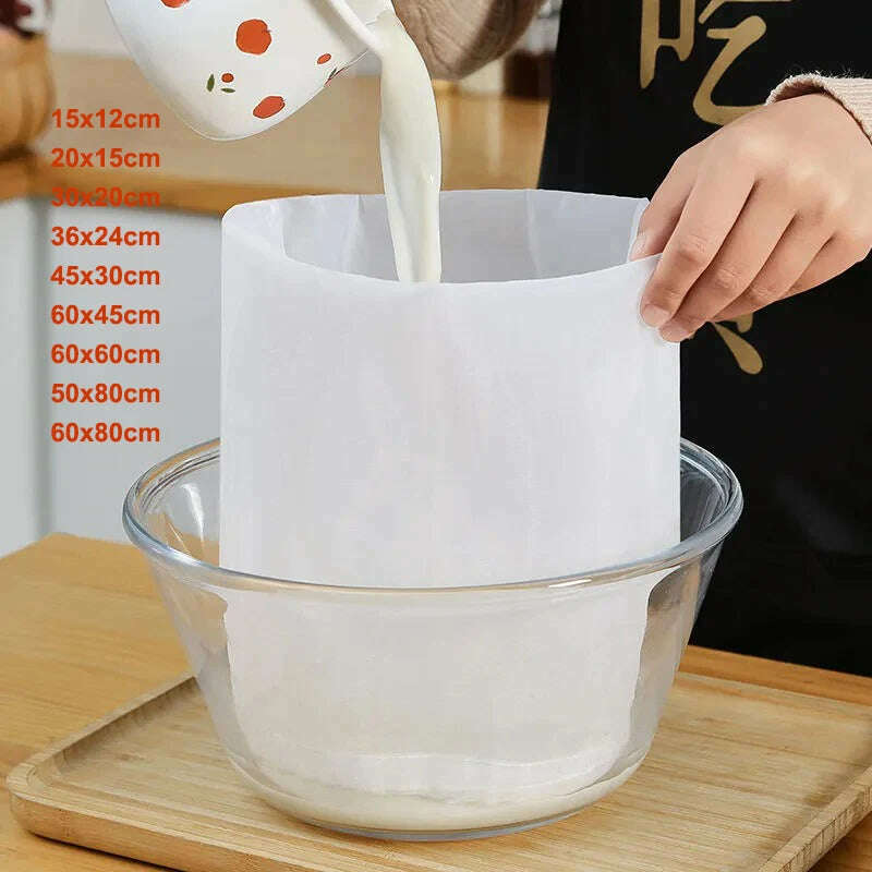 100 Mesh Soy Milk Wine Filter Bag Nut Milk Bag Tea Coffee Oil Yogurt Filter Net Mesh Kitchen Food Reusable Nylon Filter Bags - KIMLUD