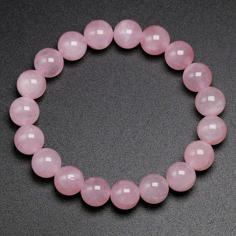 KIMLUD, 100% Natural AAAAA Women Bracelet Jewelry Pink Rose Quartz Bracelet Natural Stone Gemstone Chakras Bead Handmade Lover Gifts, Beads 10mm / 25cm 9.8inch, KIMLUD Womens Clothes