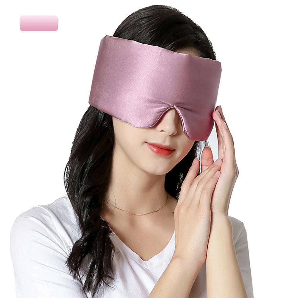 KIMLUD, 100% Natural Mulberry Silk Sleeping Mask Silk Eye Patch Eyeshade Portable Travel Eyepatch Nap Eye Cover Soft Blindfold Smooth, Deep Pink, KIMLUD Women's Clothes