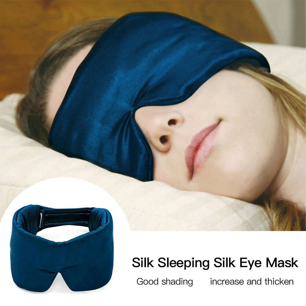 KIMLUD, 100% Natural Mulberry Silk Sleeping Mask Silk Eye Patch Eyeshade Portable Travel Eyepatch Nap Eye Cover Soft Blindfold Smooth, KIMLUD Women's Clothes