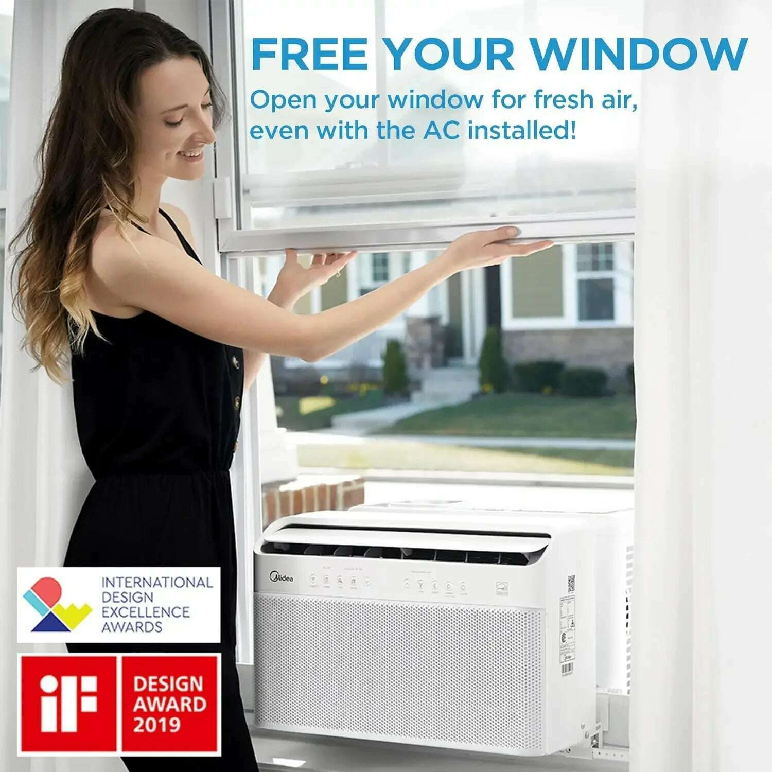 KIMLUD, 10,000 BTU U-Shaped Smart Inverter Window Air Conditioner–Cools up to 450 Sq. Ft., KIMLUD Womens Clothes