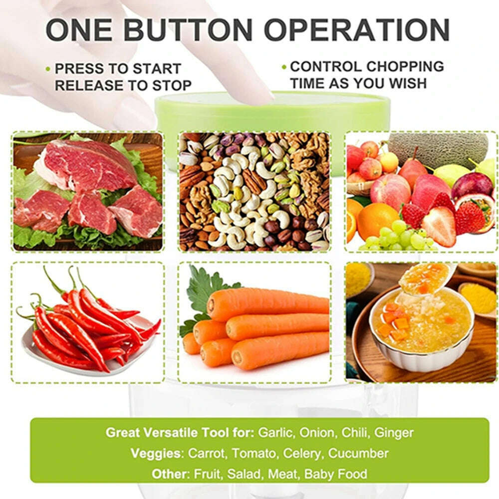 100/250ml Wireless Electric Garlic Masher Vegetable Fruit Cutter Kitchen Gadgets for Home USB Portable Food Crusher Meat Grinder - KIMLUD
