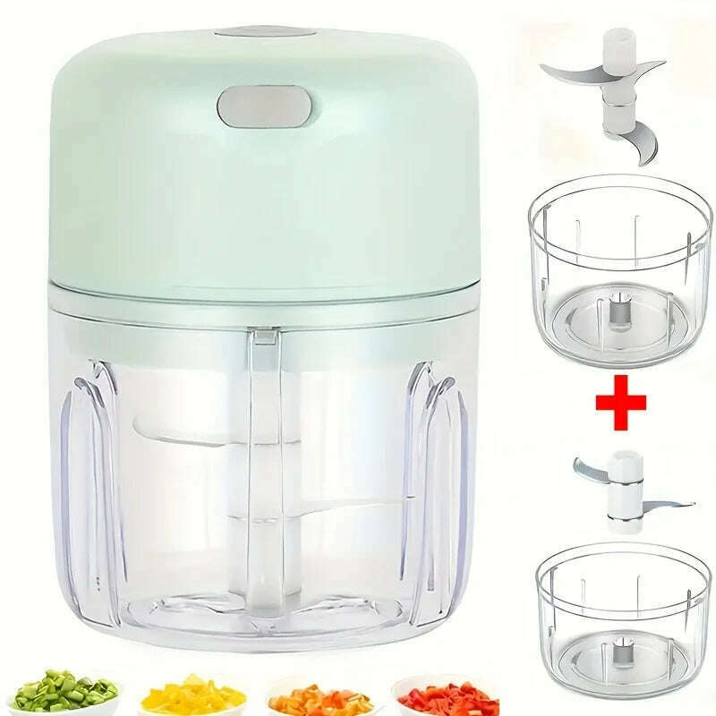 100/250ml Wireless Electric Garlic Masher Vegetable Fruit Cutter Kitchen Gadgets for Home USB Portable Food Crusher Meat Grinder - KIMLUD