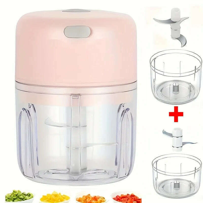100/250ml Wireless Electric Garlic Masher Vegetable Fruit Cutter Kitchen Gadgets for Home USB Portable Food Crusher Meat Grinder - KIMLUD