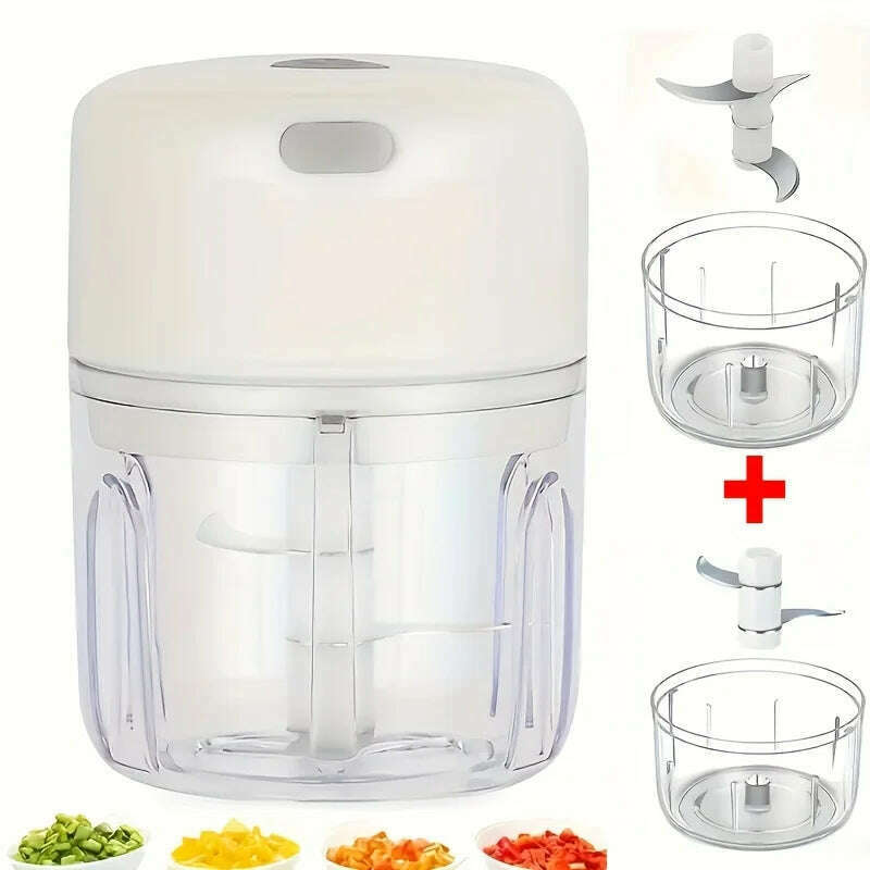 100/250ml Wireless Electric Garlic Masher Vegetable Fruit Cutter Kitchen Gadgets for Home USB Portable Food Crusher Meat Grinder - KIMLUD