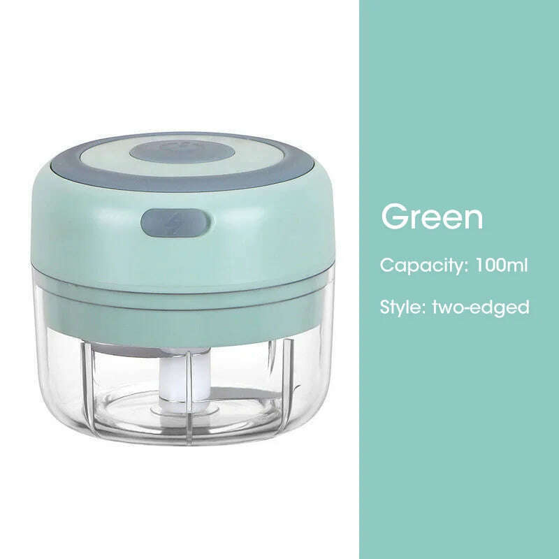 100/300mL Mini Electric Garlic Chopper USB Charging Ginger Masher Machine Sturdy Durable Chili Vegetable Crusher Kitchen Tool - KIMLUD