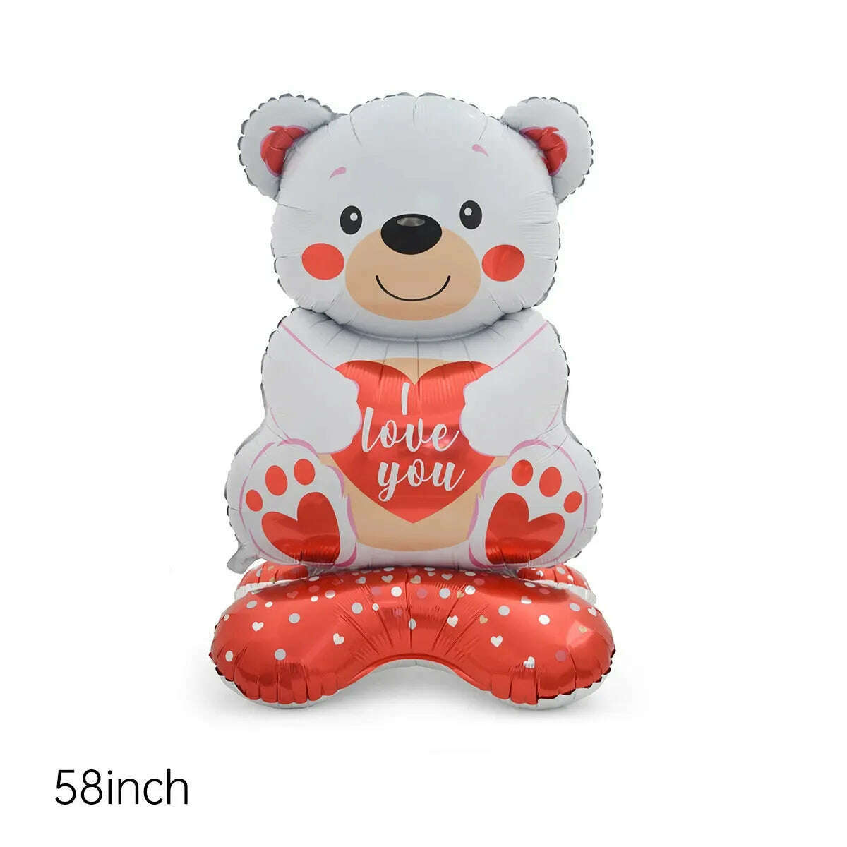 100cm Teddy Bear Standing Balloon Valentine Banner For Valentine's Day Decorations I Love You Foil Balloon, plum / as picture, KIMLUD Women's Clothes