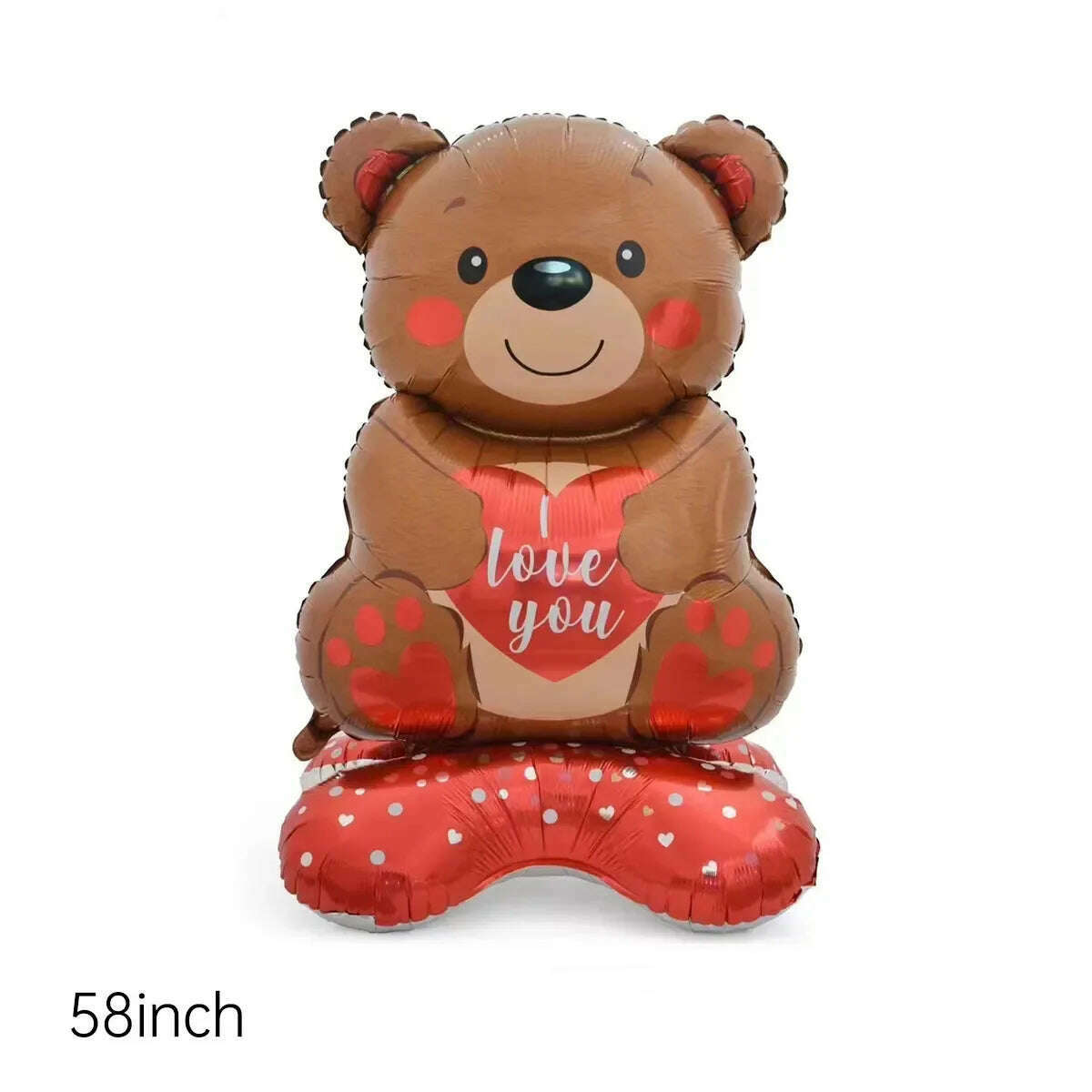KIMLUD, 100cm Teddy Bear Standing Balloon Valentine Banner For Valentine's Day Decorations I Love You Foil Balloon, army green / as picture, KIMLUD Women's Clothes