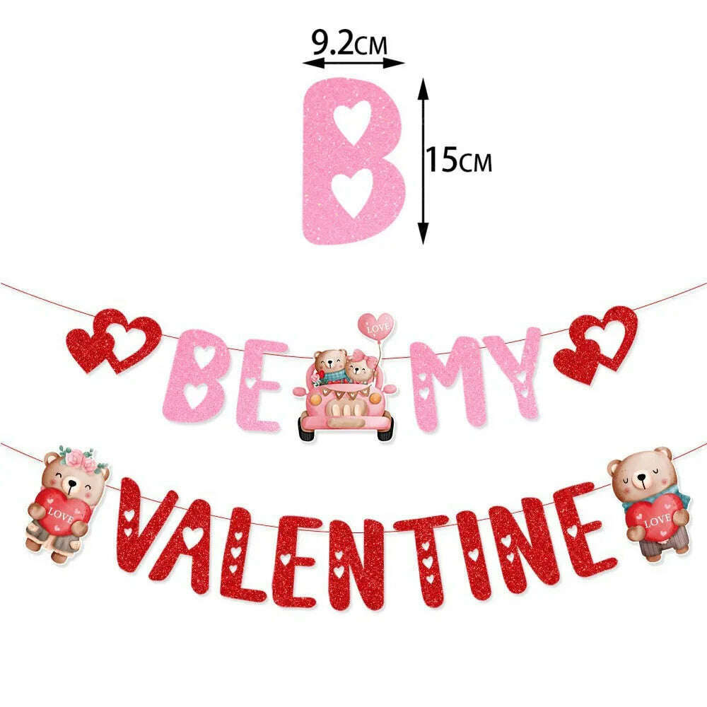 100cm Teddy Bear Standing Balloon Valentine Banner For Valentine's Day Decorations I Love You Foil Balloon, Lemon Yellow / as picture, KIMLUD Women's Clothes