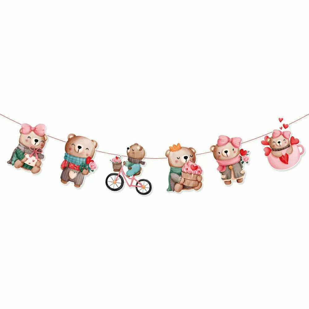 100cm Teddy Bear Standing Balloon Valentine Banner For Valentine's Day Decorations I Love You Foil Balloon, MAROON / as picture, KIMLUD Women's Clothes