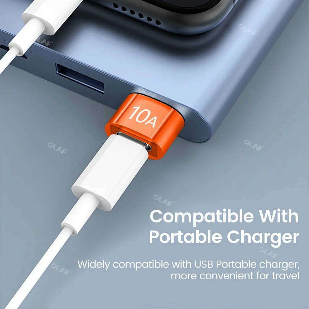 10A OTG USB3.0 To Type C Adapter Fast Charging Data Transfer Type C Female to USB Male Converter For Xiaomi Samsung Macbook poco - KIMLUD