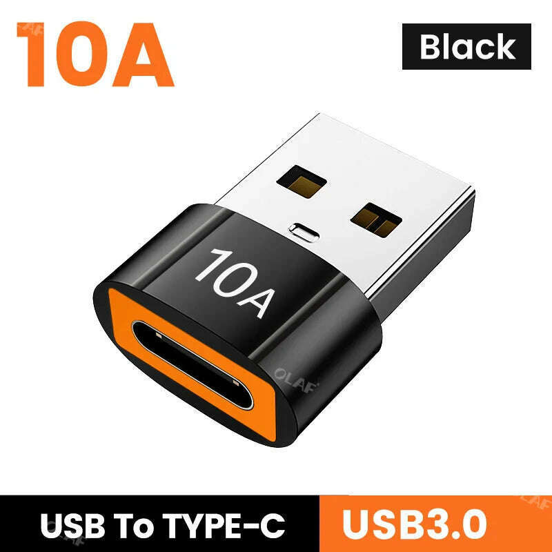 10A OTG USB3.0 To Type C Adapter Fast Charging Data Transfer Type C Female to USB Male Converter For Xiaomi Samsung Macbook poco - KIMLUD