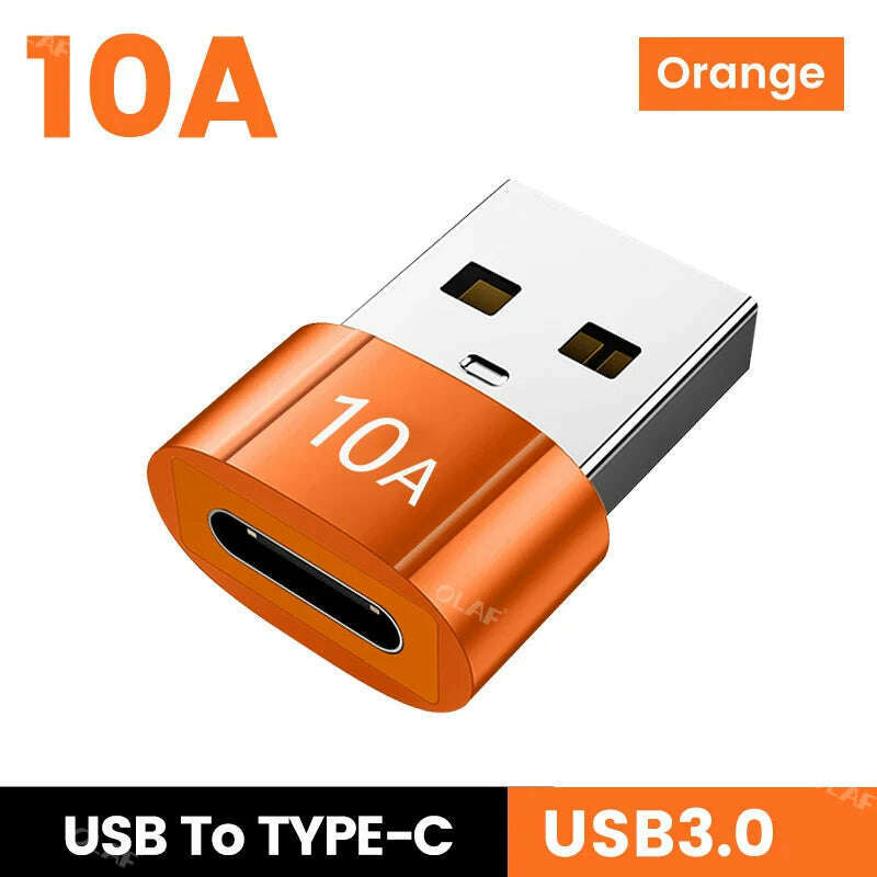 10A OTG USB3.0 To Type C Adapter Fast Charging Data Transfer Type C Female to USB Male Converter For Xiaomi Samsung Macbook poco - KIMLUD