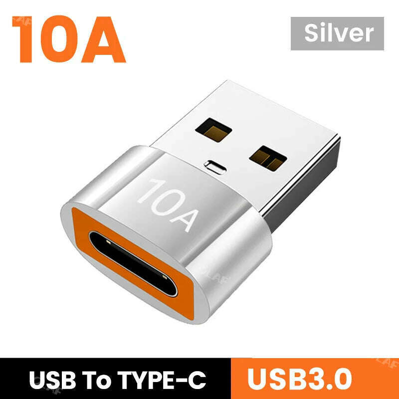 10A OTG USB3.0 To Type C Adapter Fast Charging Data Transfer Type C Female to USB Male Converter For Xiaomi Samsung Macbook poco - KIMLUD
