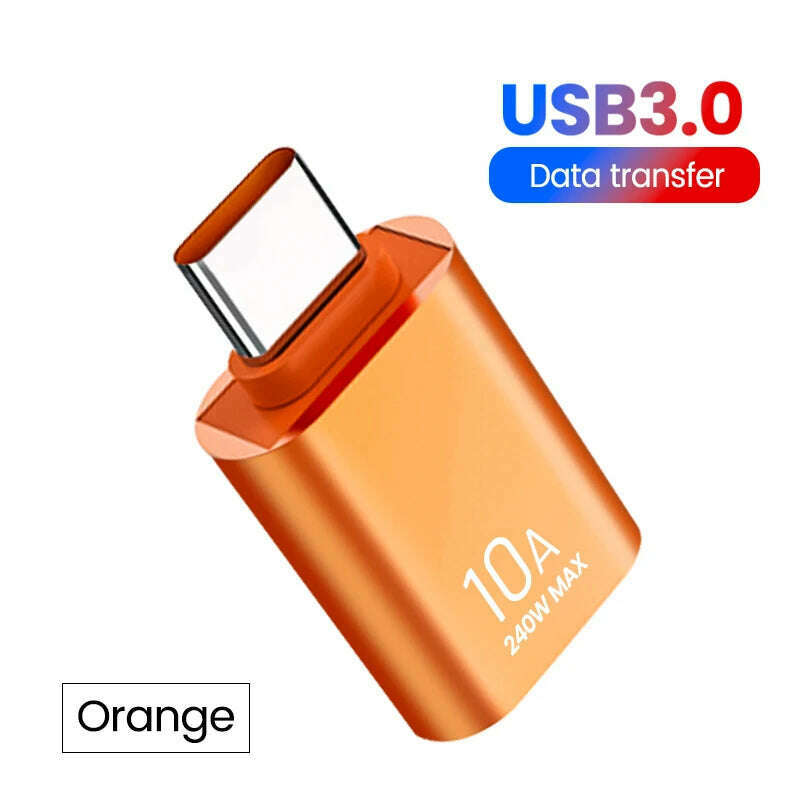 10A OTG USB3.0 To Type C Adapter Fast Charging Data Transfer Type C Female to USB Male Converter For Xiaomi Samsung Macbook poco - KIMLUD