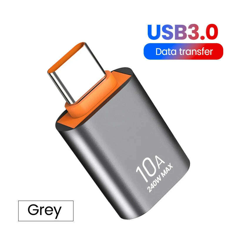 10A OTG USB3.0 To Type C Adapter Fast Charging Data Transfer Type C Female to USB Male Converter For Xiaomi Samsung Macbook poco - KIMLUD