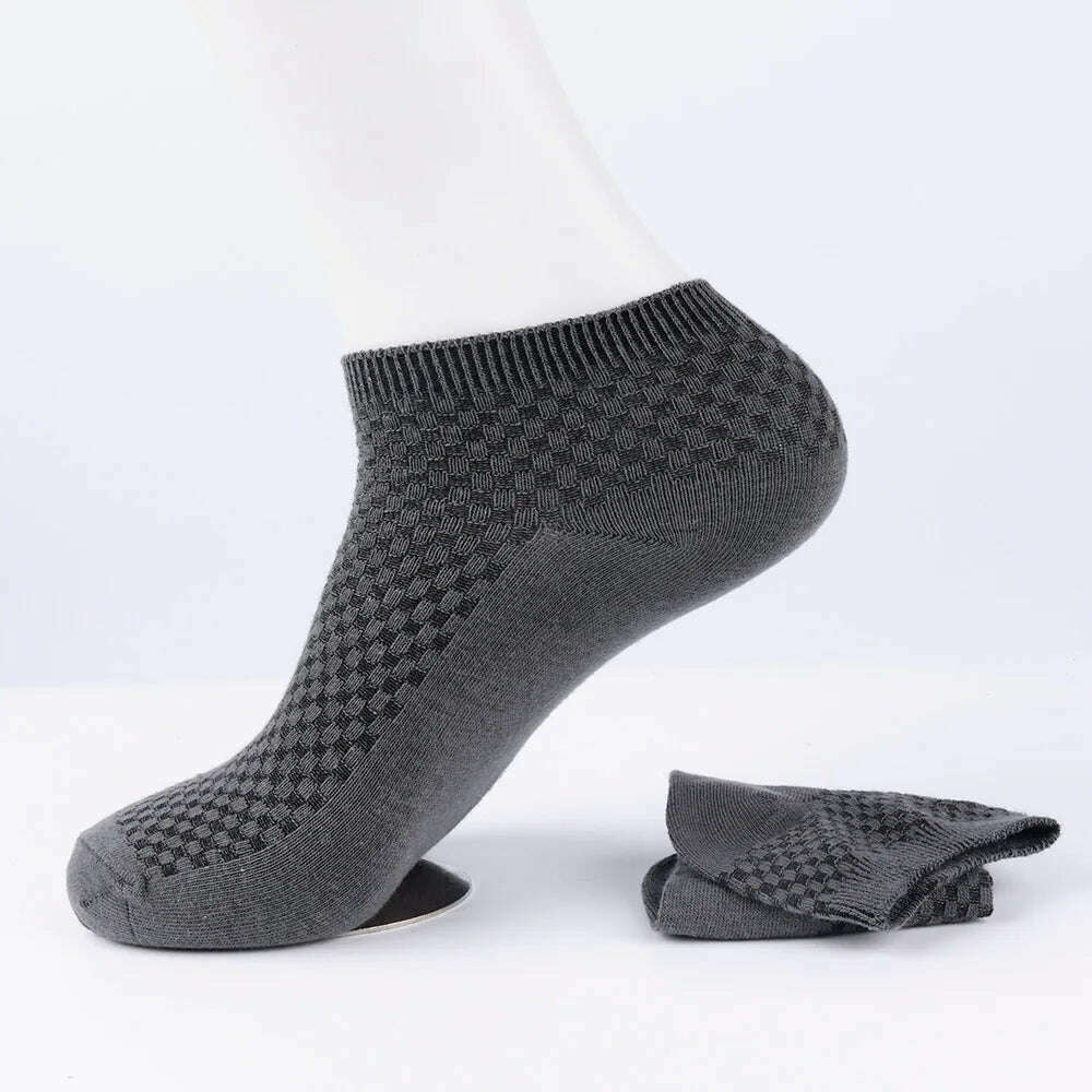 10Pairs Mens Bamboo Fiber Socks Casual Business Socks Anti-Bacterial Deodorant Breathable Cotton Sock for Men Middle Tube Socks - KIMLUD