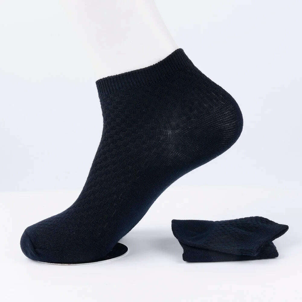 10Pairs Mens Bamboo Fiber Socks Casual Business Socks Anti-Bacterial Deodorant Breathable Cotton Sock for Men Middle Tube Socks - KIMLUD