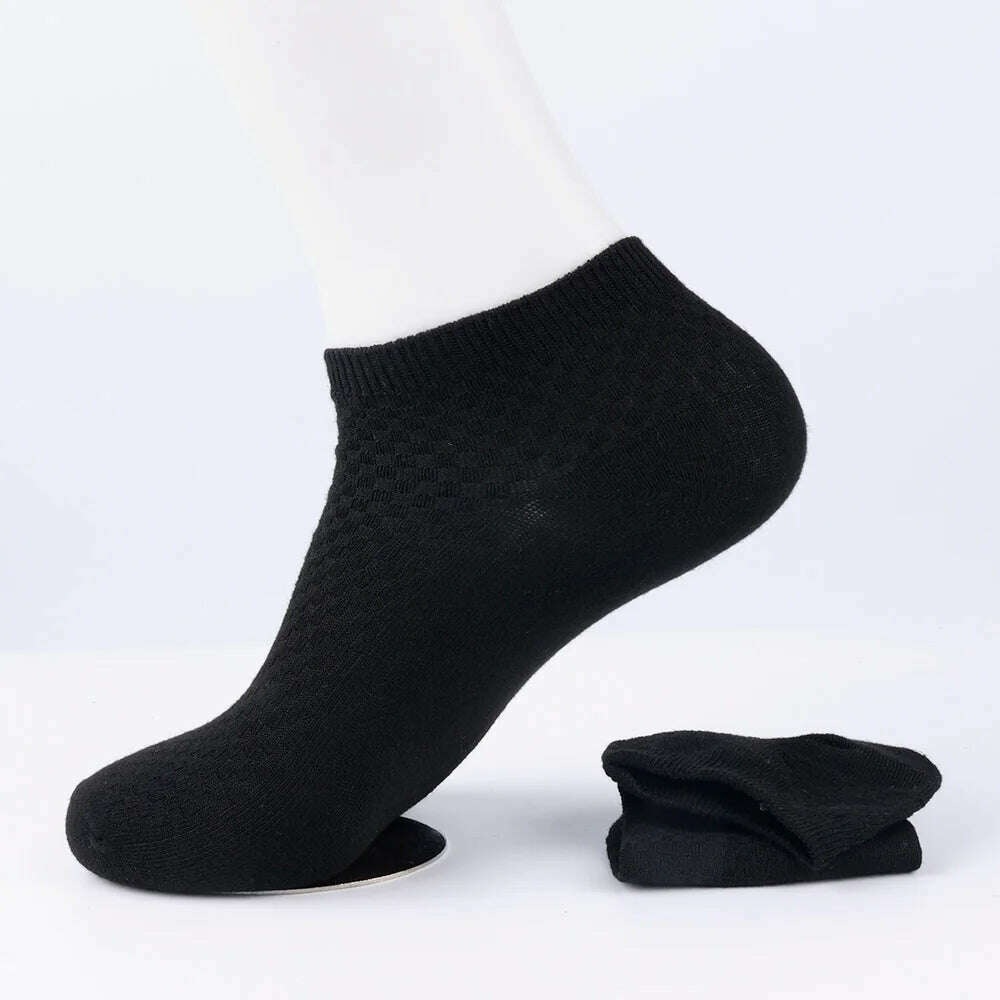 10Pairs Mens Bamboo Fiber Socks Casual Business Socks Anti-Bacterial Deodorant Breathable Cotton Sock for Men Middle Tube Socks - KIMLUD