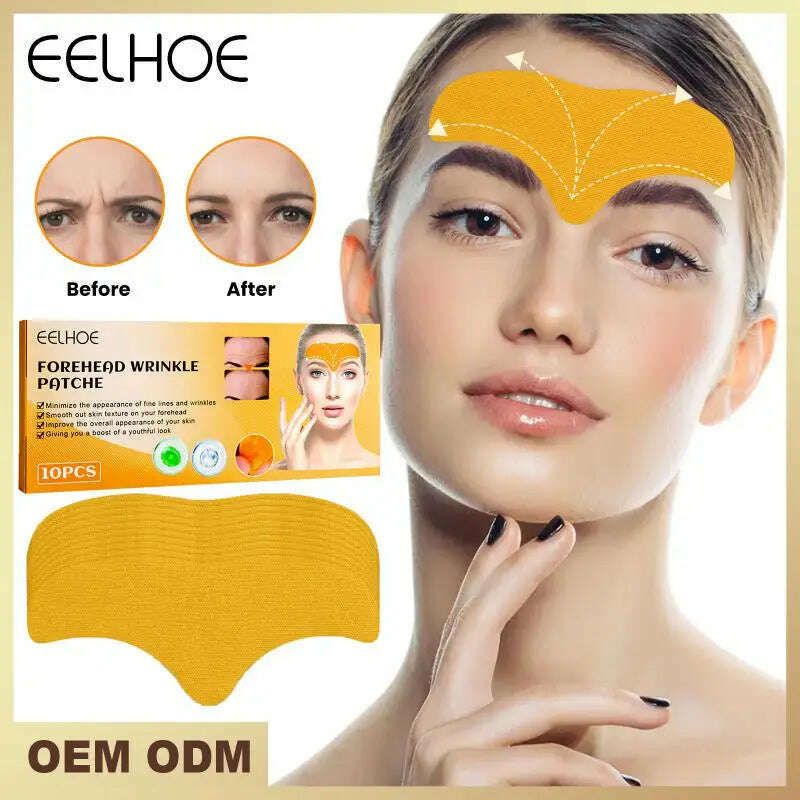 KIMLUD, 10pcs Anti-wrinkle Forehead Line Removal Gel Patch Firming Mask Frown Lines Face Skin Care Stickers Anti-aging Collagen Natural, KIMLUD Womens Clothes