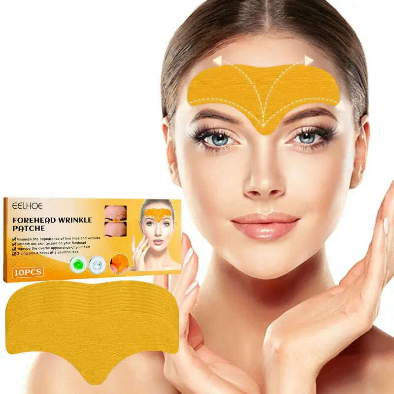 KIMLUD, 10pcs Anti-wrinkle Forehead Line Removal Gel Patch Firming Mask Frown Lines Face Skin Care Stickers Anti-aging Collagen Natural, KIMLUD Womens Clothes