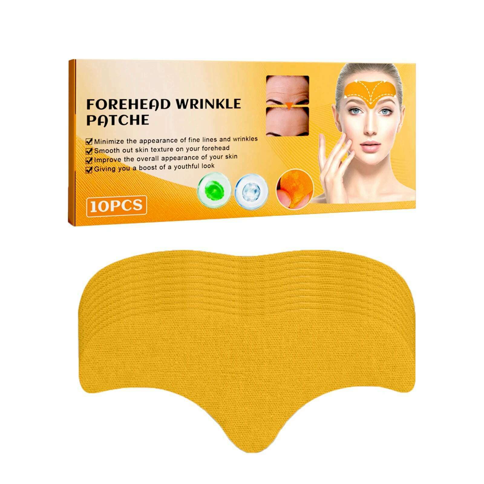 KIMLUD, 10pcs Anti-wrinkle Forehead Line Removal Gel Patch Firming Mask Frown Lines Face Skin Care Stickers Anti-aging Collagen Natural, 10pcs Forehead / CHINA, KIMLUD APPAREL - Womens Clothes