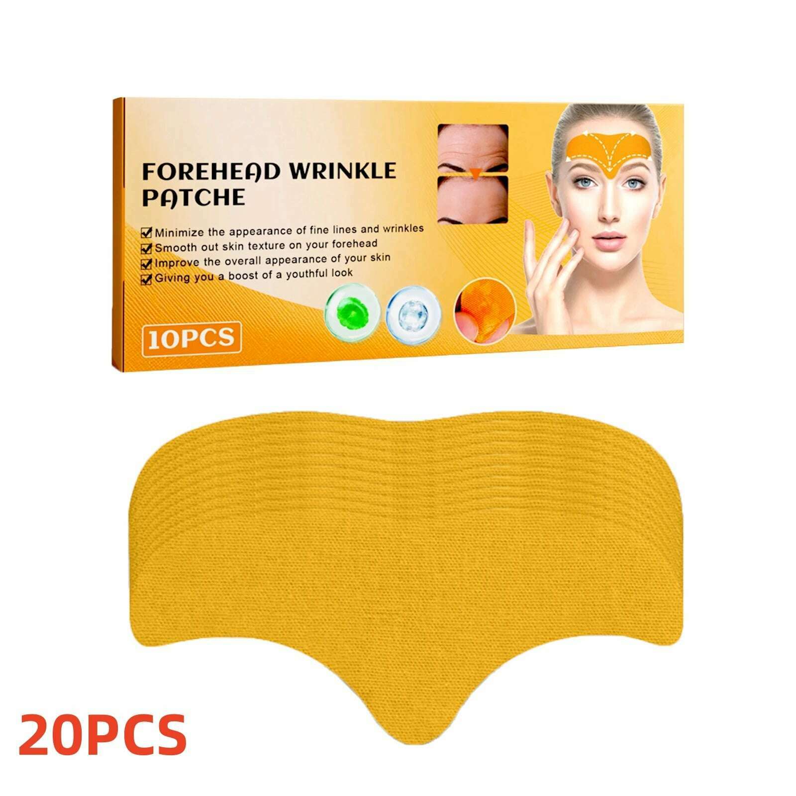 KIMLUD, 10pcs Anti-wrinkle Forehead Line Removal Gel Patch Firming Mask Frown Lines Face Skin Care Stickers Anti-aging Collagen Natural, KIMLUD Womens Clothes