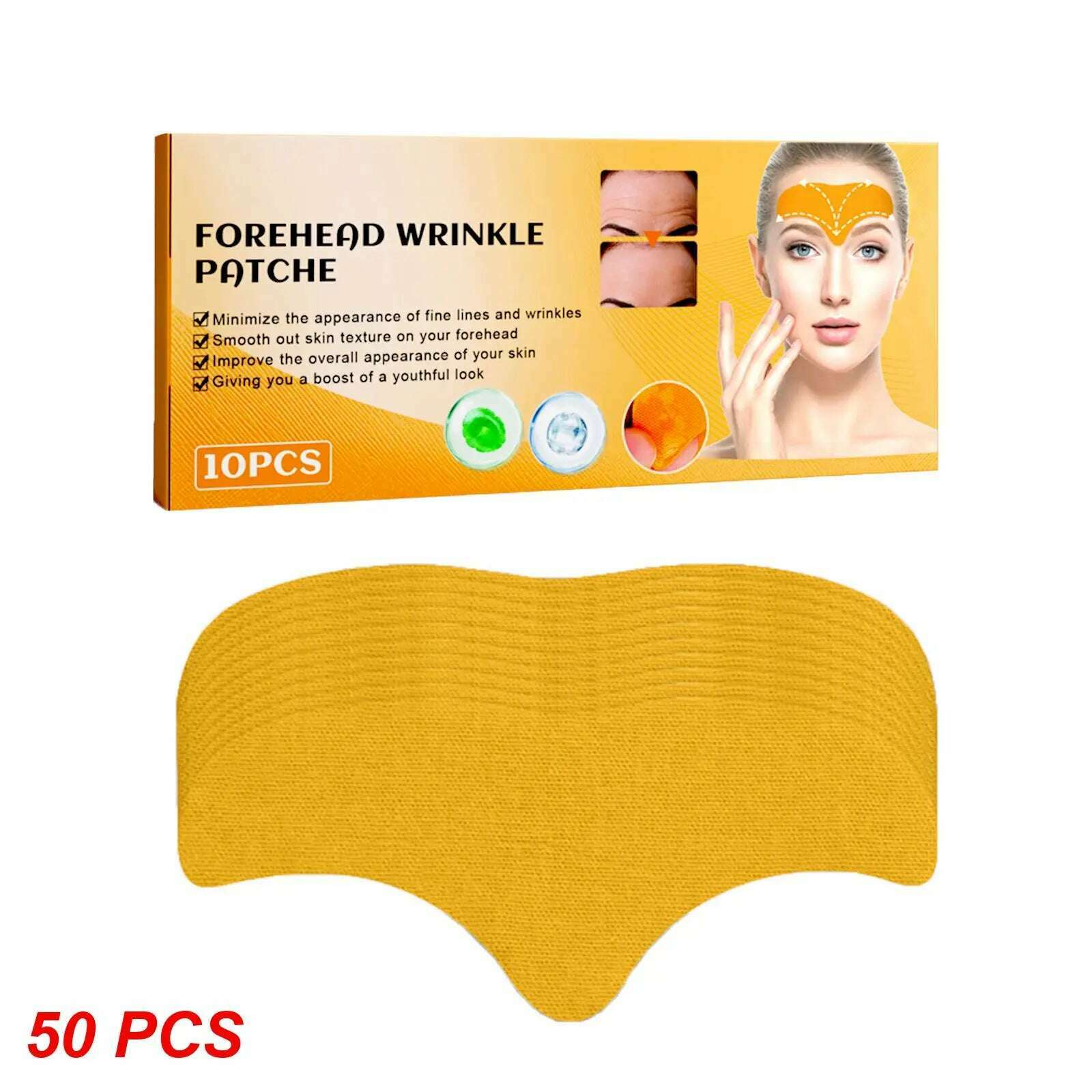 KIMLUD, 10pcs Anti-wrinkle Forehead Line Removal Gel Patch Firming Mask Frown Lines Face Skin Care Stickers Anti-aging Collagen Natural, KIMLUD Womens Clothes
