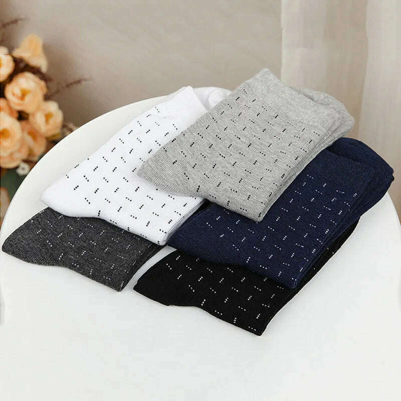 KIMLUD, 10Pcs=5 Pairs High Quality Bamboo Fiber Socks Men's Elite Casual Business Socks Wear Not Smelly Natural Antibacterial Socks, KIMLUD Womens Clothes