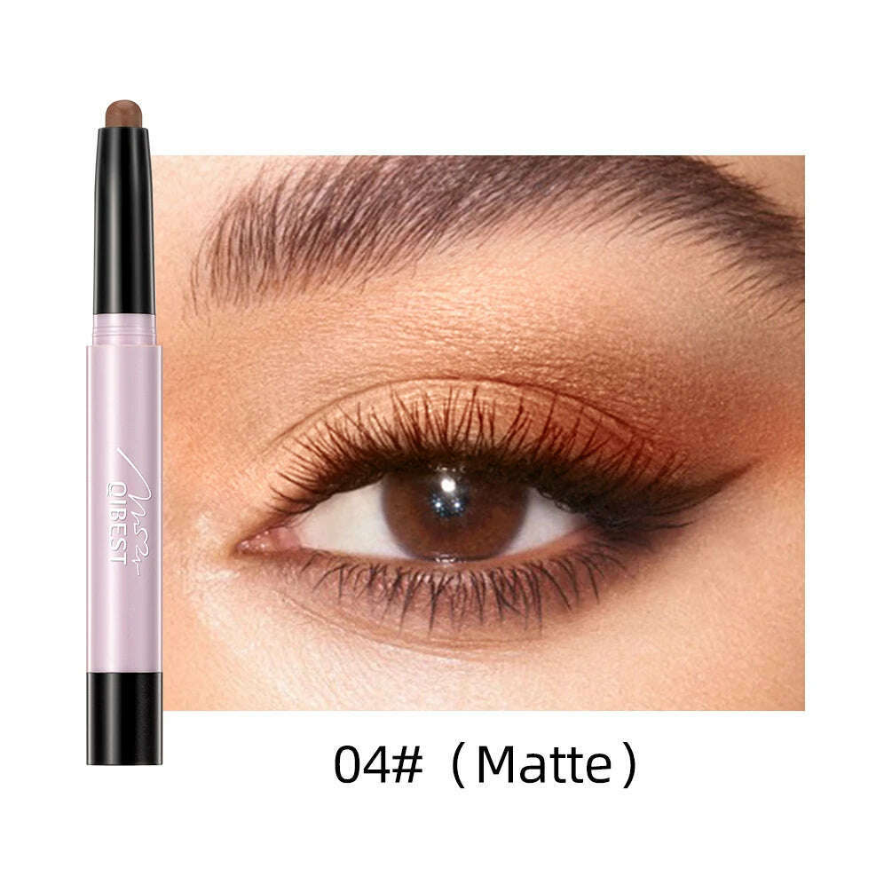 12 Color Highlighter Eyeshadow Pencil Waterproof Glitter Matte Nude Eye Shadow Makeup Pigment Pearlescent Silkworm Eyeshadow Pen - KIMLUD