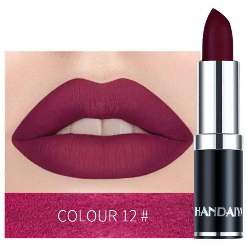KIMLUD, 12 Color Lipstick Lip Makeup Sexy Woman Velvet Matte Lipgross Tint For Lips Long Lasting Waterproof Non-stick Cup Lip Cosmetics, A12 / CHINA, KIMLUD Womens Clothes