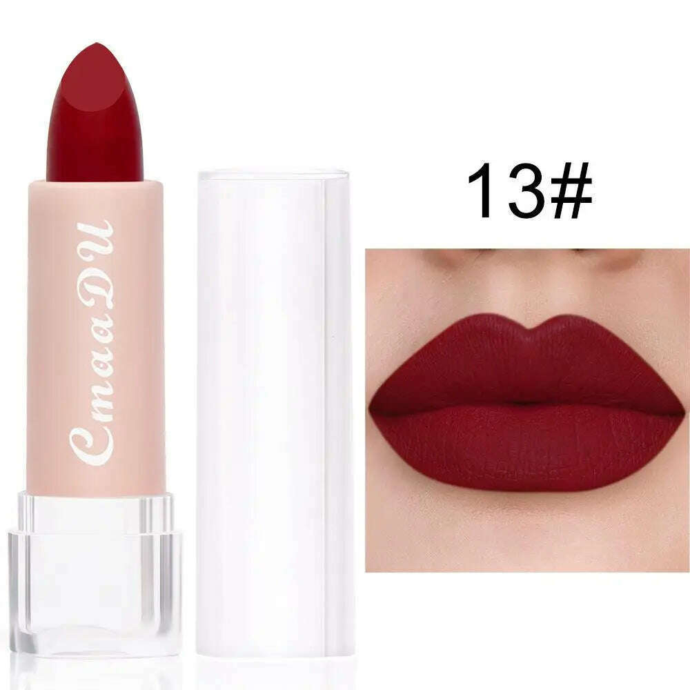 KIMLUD, 12 Color Lipstick Lip Makeup Sexy Woman Velvet Matte Lipgross Tint For Lips Long Lasting Waterproof Non-stick Cup Lip Cosmetics, B13 / CHINA, KIMLUD Womens Clothes