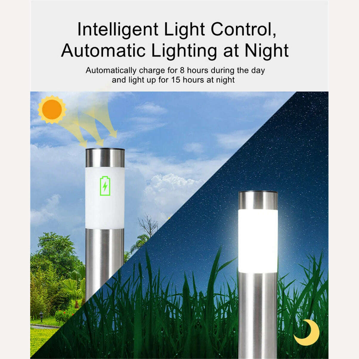 1/2/4 Pack Solar Garden Pathway Lights Outdoor LED Lighting Ground Plug Bollard Light for Patio, Gardens, Pathways,Lawn,Yard - KIMLUD