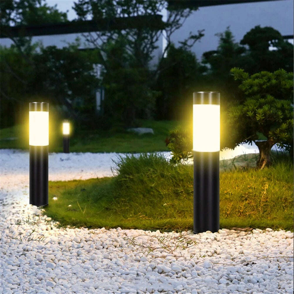 KIMLUD, 1/2/4 Pack Solar Garden Pathway Lights Outdoor LED Lighting Ground Plug Bollard Light for Patio, Gardens, Pathways,Lawn,Yard, KIMLUD Womens Clothes