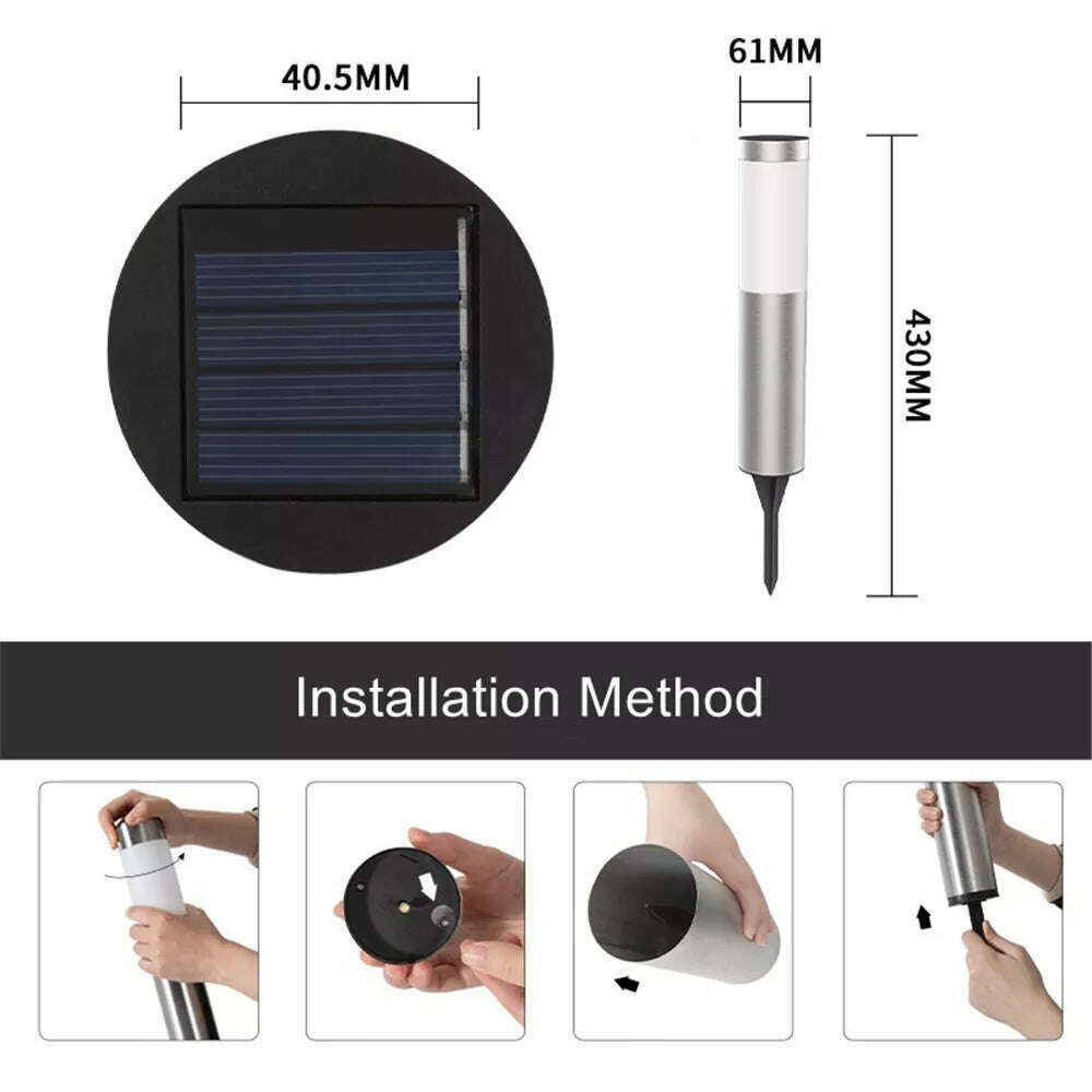 1/2/4 Pack Solar Garden Pathway Lights Outdoor LED Lighting Ground Plug Bollard Light for Patio, Gardens, Pathways,Lawn,Yard - KIMLUD