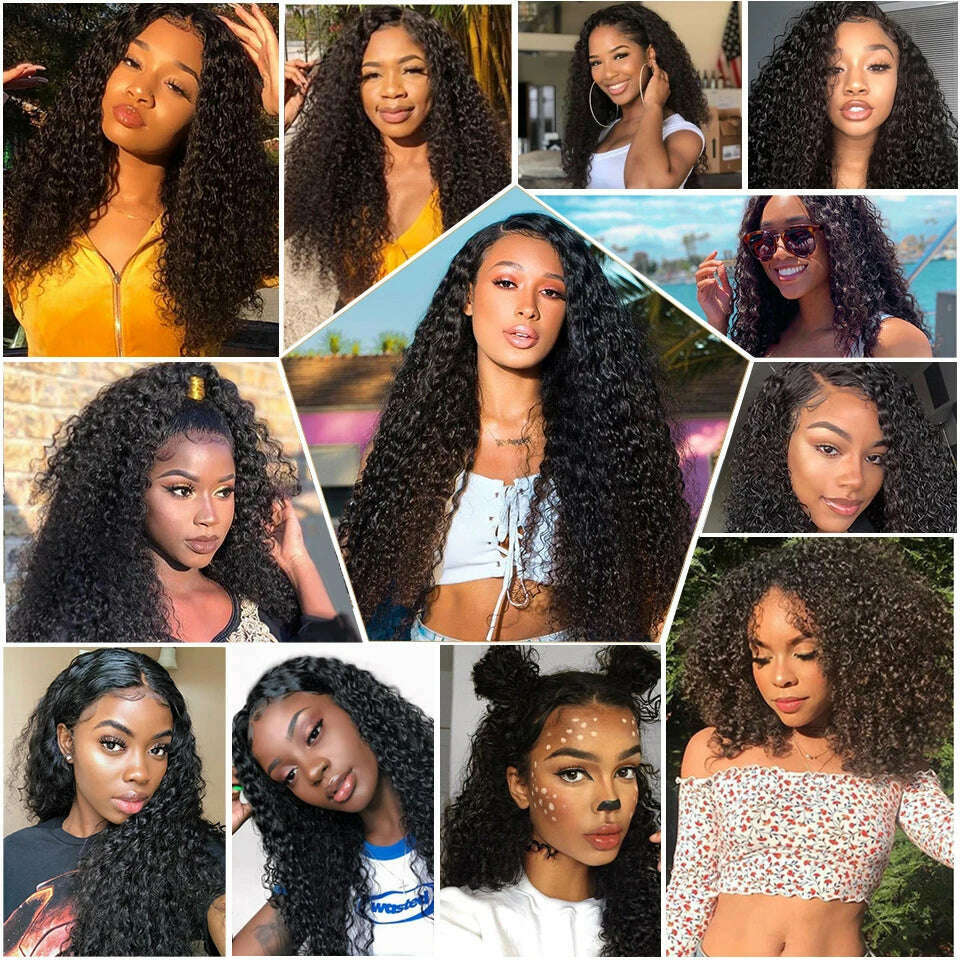 12A Brazilian Wet and Wavy Bundles Virgin Human Hair Weave 4 Bundle Deals Afro Kinky Curly Hair Extension Cheveux Humain Bundles - KIMLUD