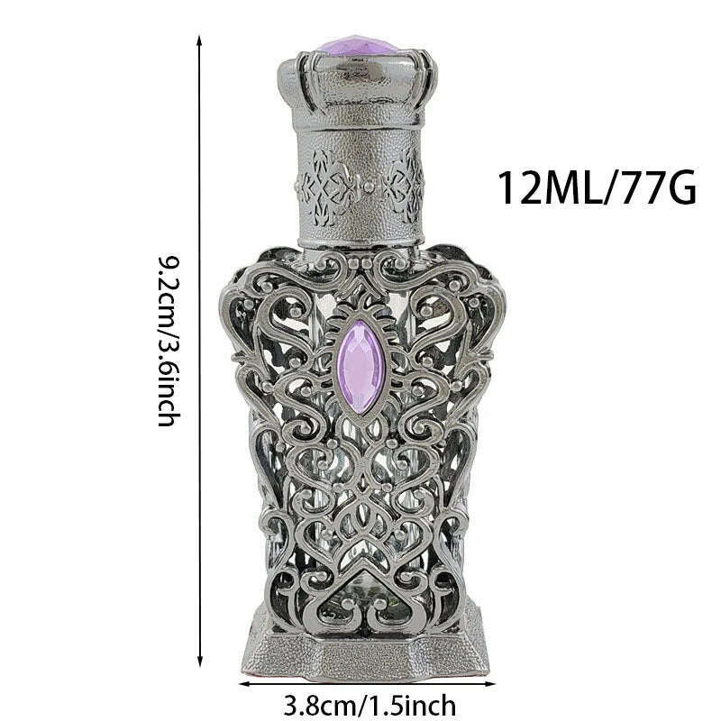 12ML Vintage Oil Bottle High-grade Perfume Cosmetics Tattoo Color Dispenser Glass Empty Jar - KIMLUD