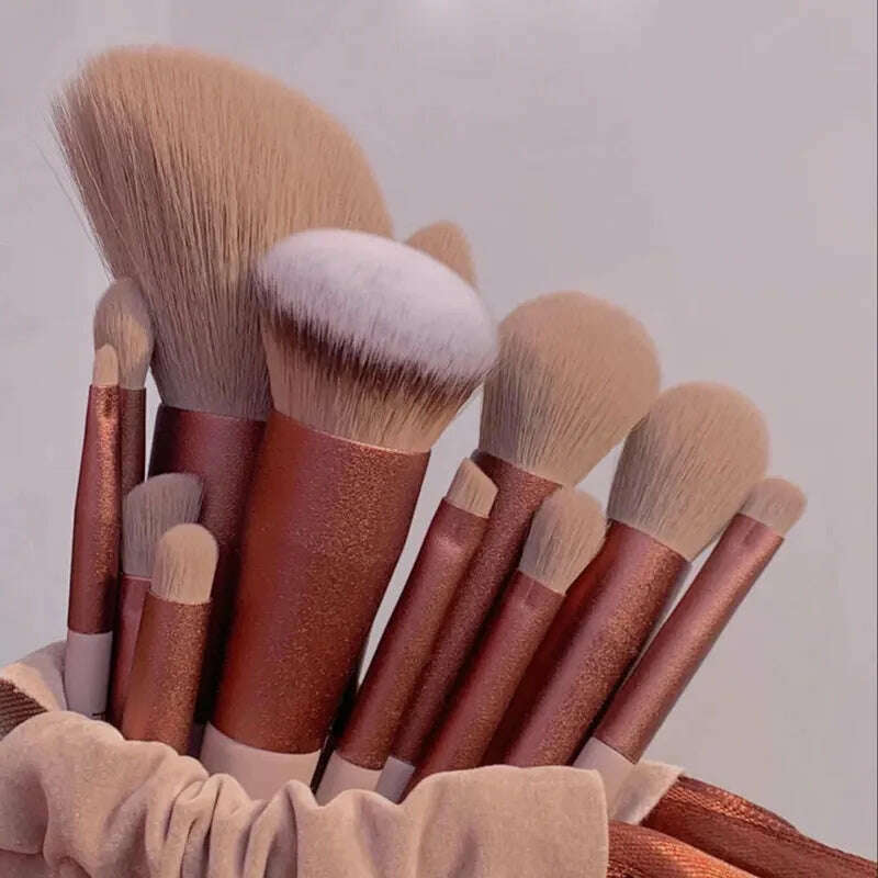 KIMLUD, 13Pcs Soft Fluffy Makeup Brushes Set for cosmetics Foundation Blush Powder Eyeshadow Kabuki Blending Makeup brush beauty tool, KIMLUD Womens Clothes