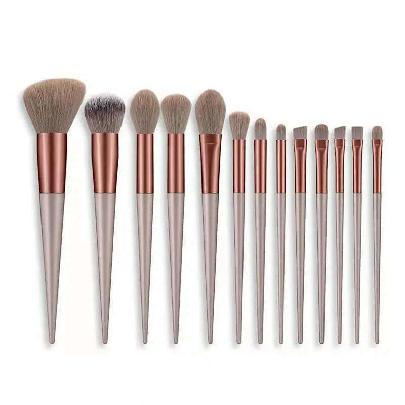 KIMLUD, 13Pcs Soft Fluffy Makeup Brushes Set for cosmetics Foundation Blush Powder Eyeshadow Kabuki Blending Makeup brush beauty tool, 13Pcs -no bag, KIMLUD Womens Clothes