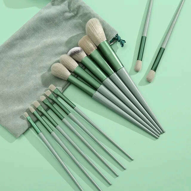 KIMLUD, 13Pcs Soft Fluffy Makeup Brushes Set for cosmetics Foundation Blush Powder Eyeshadow Kabuki Blending Makeup brush beauty tool, 13Pcs-velvet bag 2, KIMLUD Womens Clothes