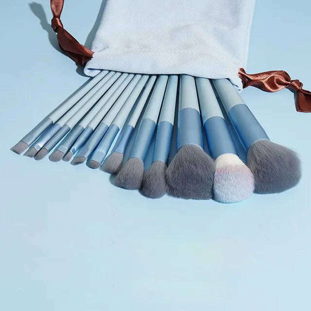 KIMLUD, 13Pcs Soft Fluffy Makeup Brushes Set for cosmetics Foundation Blush Powder Eyeshadow Kabuki Blending Makeup brush beauty tool, 13Pcs-velvet bag 3, KIMLUD Womens Clothes