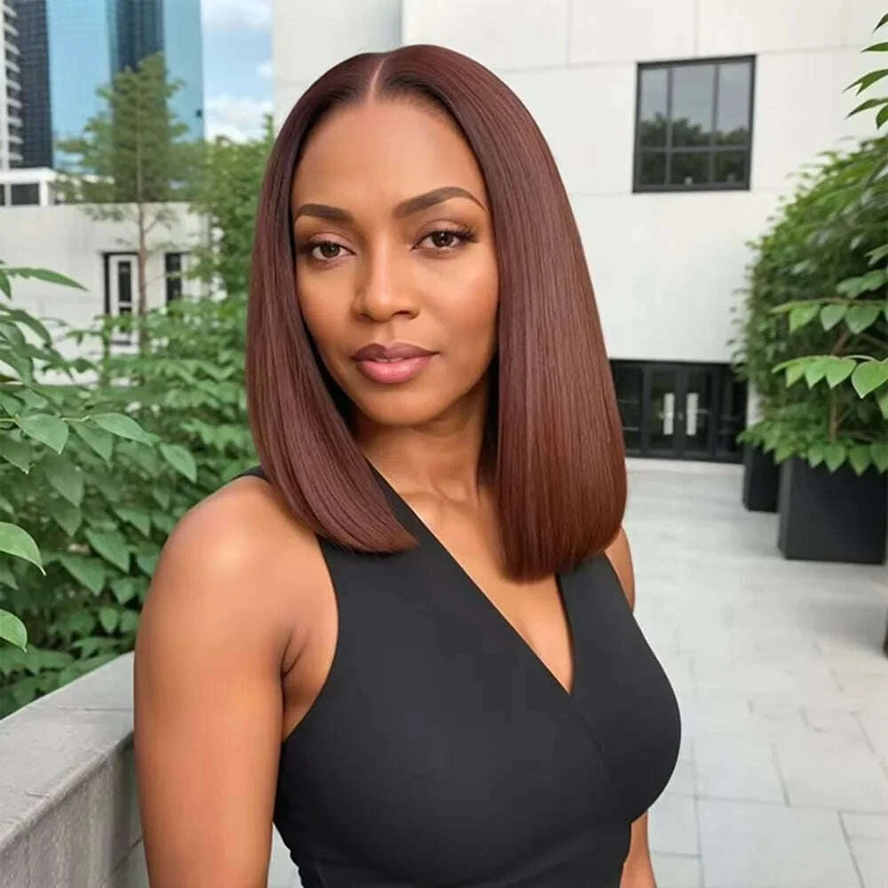 13x4 Frontal Wig - HD Transparent Lace - Chocolate Brown | KIMLUD