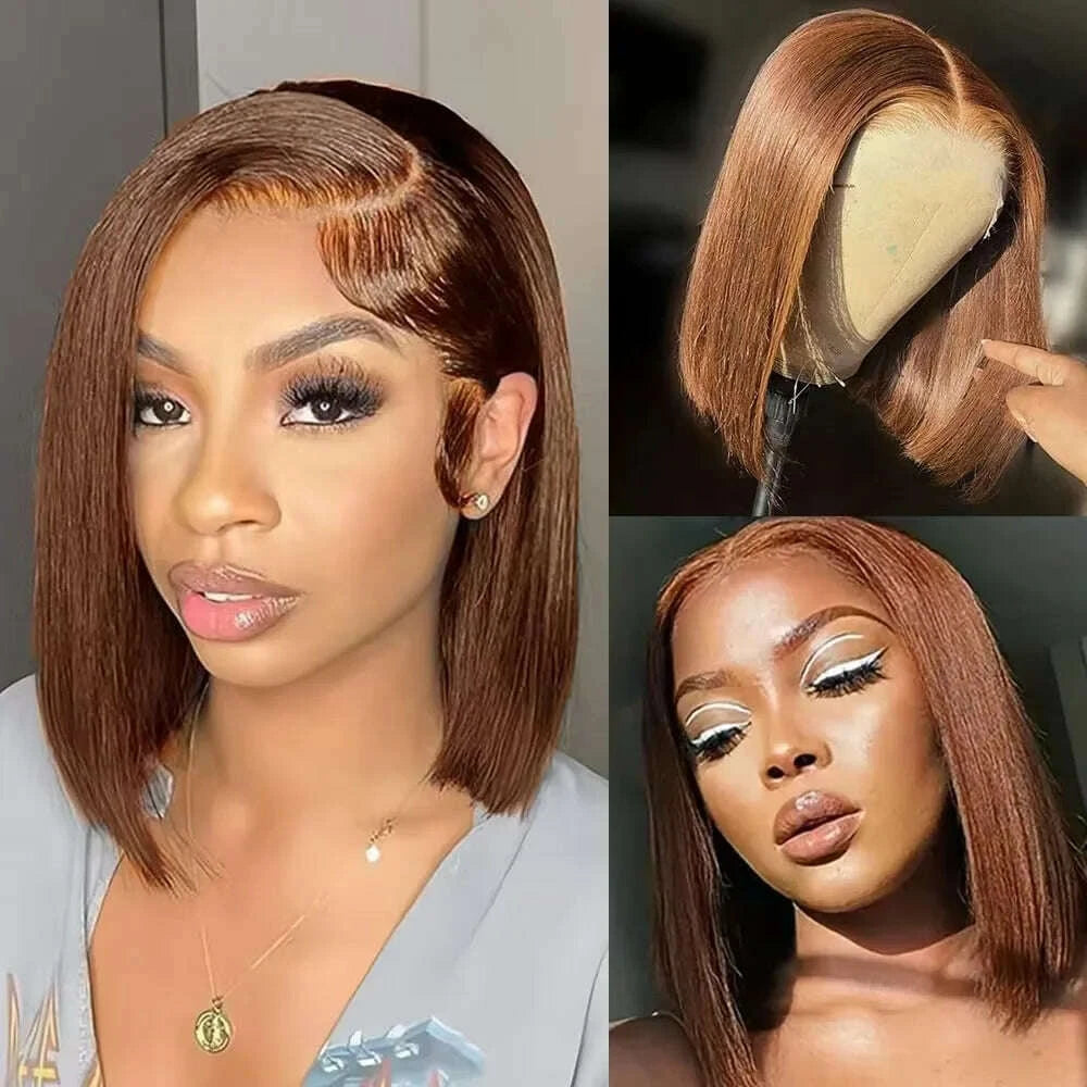 13x4 Frontal Wig - HD Transparent Lace - Chocolate Brown | KIMLUD