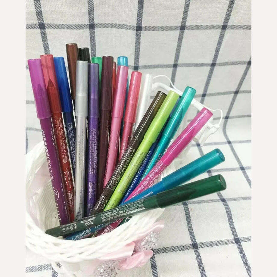 KIMLUD, 14 Color Eye Liner Pen5/10PCS Colored Eyeliner Waterproof Makeup Tools Blue Red Green White Gold Brown Eye Cosmestics, KIMLUD Womens Clothes